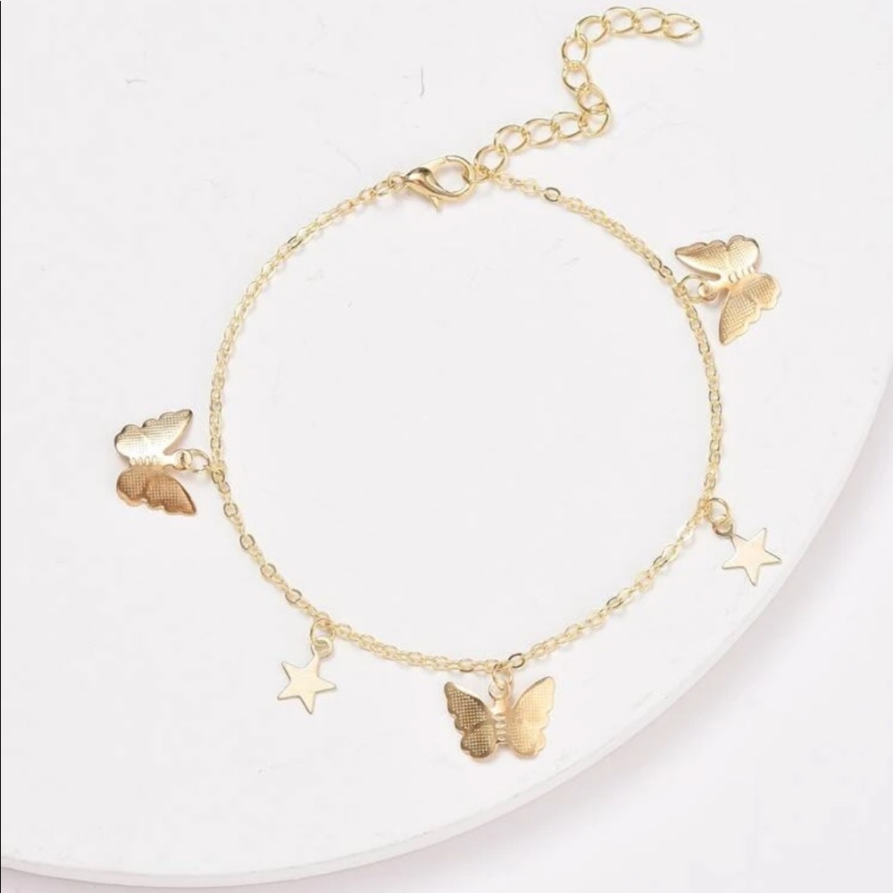 • Amelia • Butterfly + Star Anklet - Picture 2 of 4